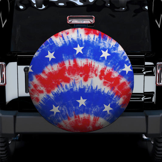 Tie Dye American Flag 1 Spare Tire Cover