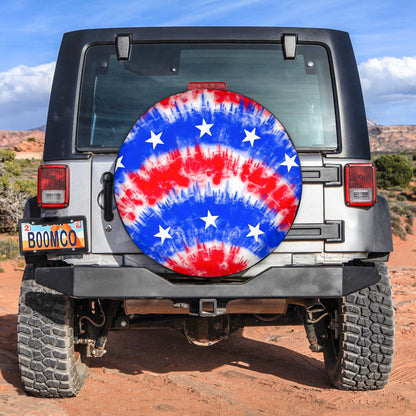 Tie Dye American Flag 1 Spare Tire Cover