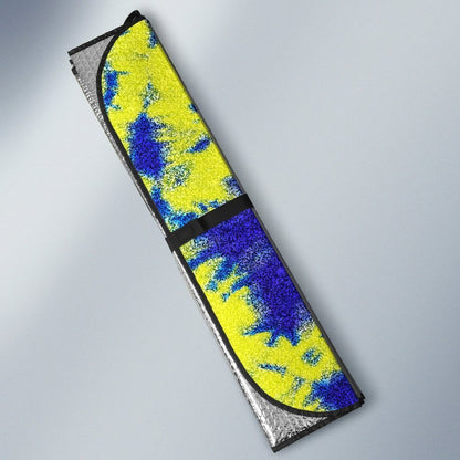 Tie Dye Car Sunshade Custom Blue and Yellow Hippie Car Accessories