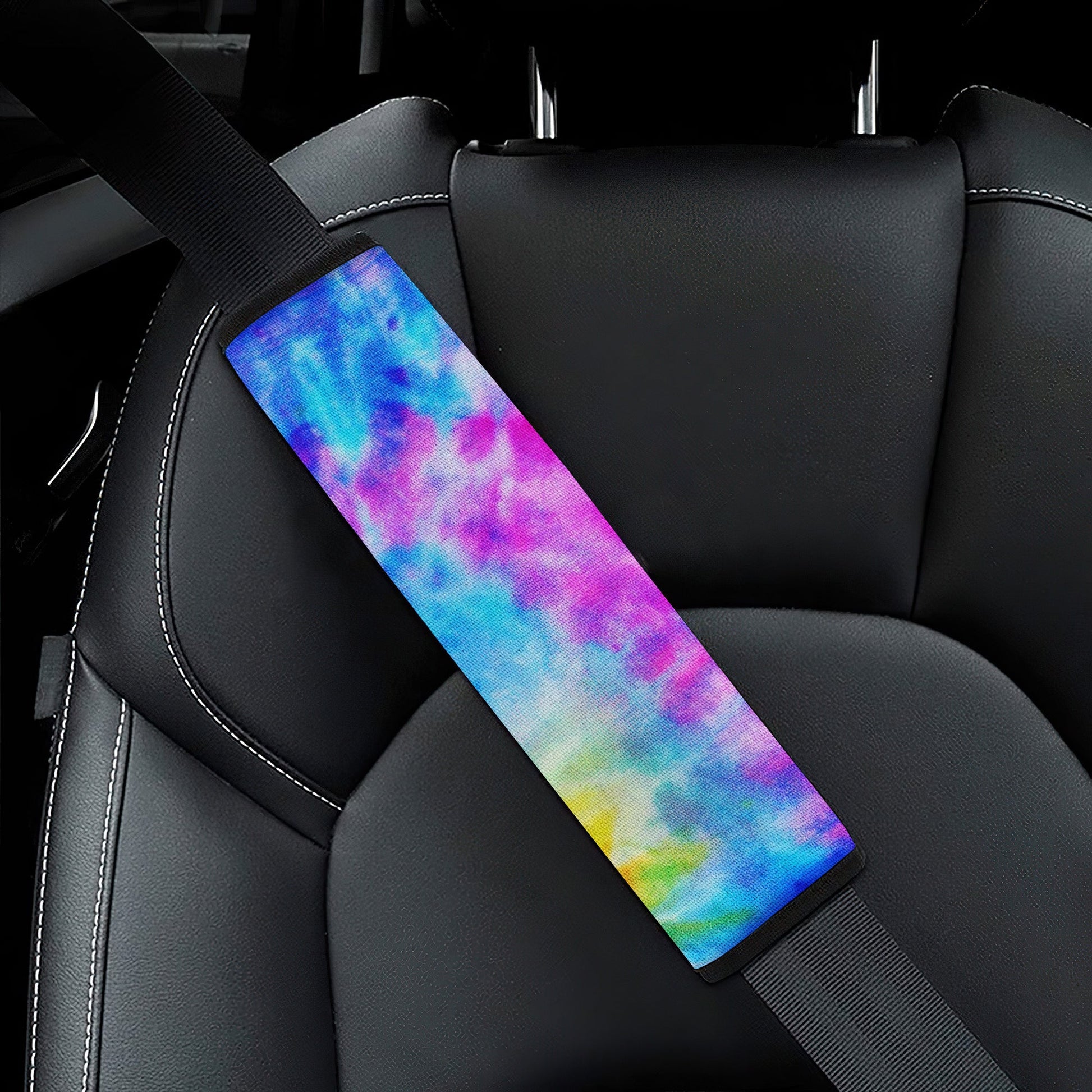 Tie Dye Colorful Premium Custom Car Seat Belt Covers
