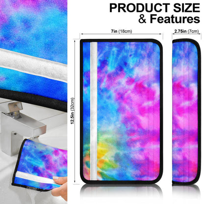 Tie Dye Colorful Premium Custom Car Seat Belt Covers
