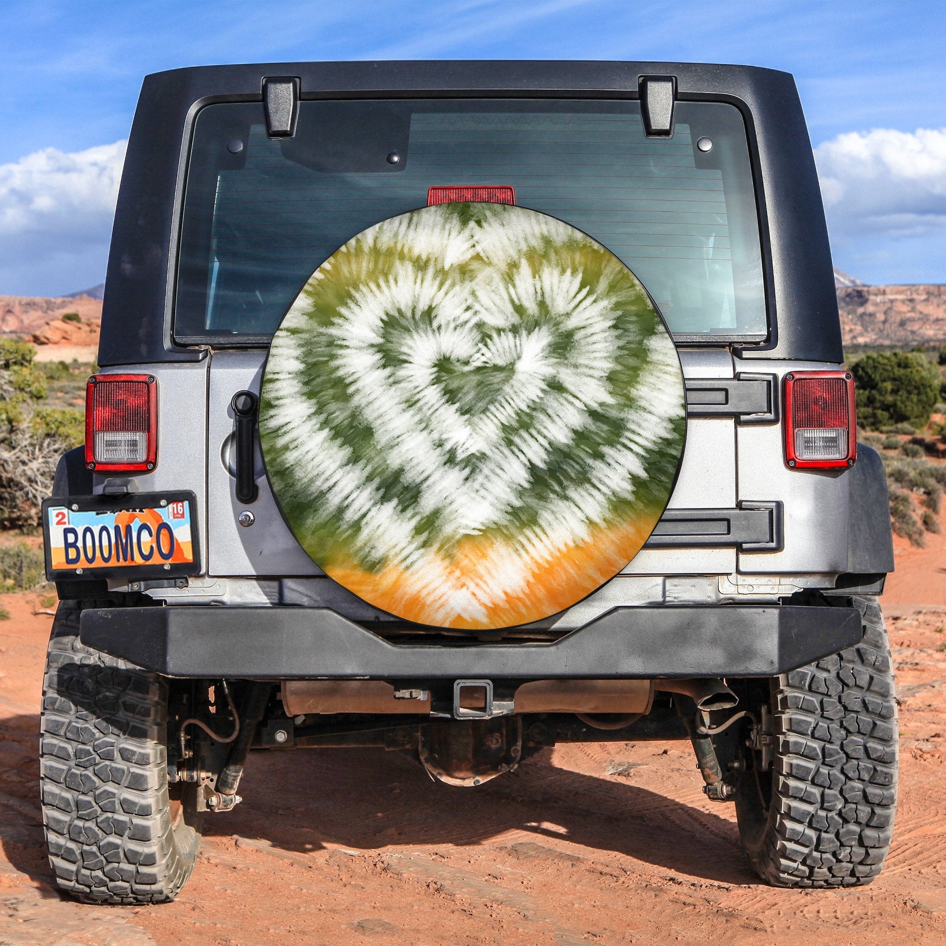 Tie Dye Colorful White Watercolor Spare Tire Cover