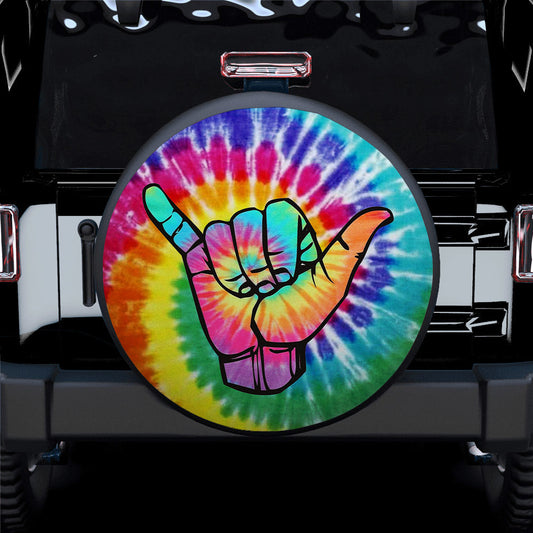 Tie Dye Shaka Car Spare Tire Cover
