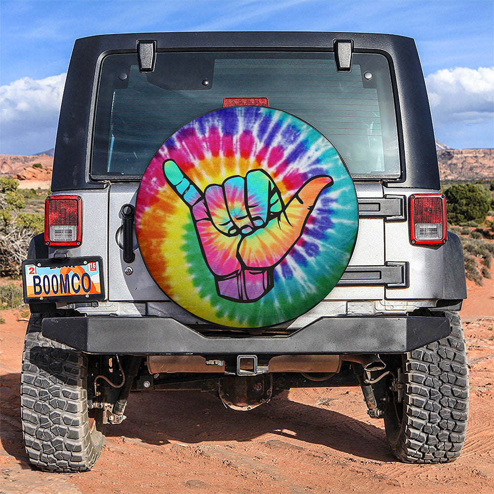 Tie Dye Shaka Car Spare Tire Cover