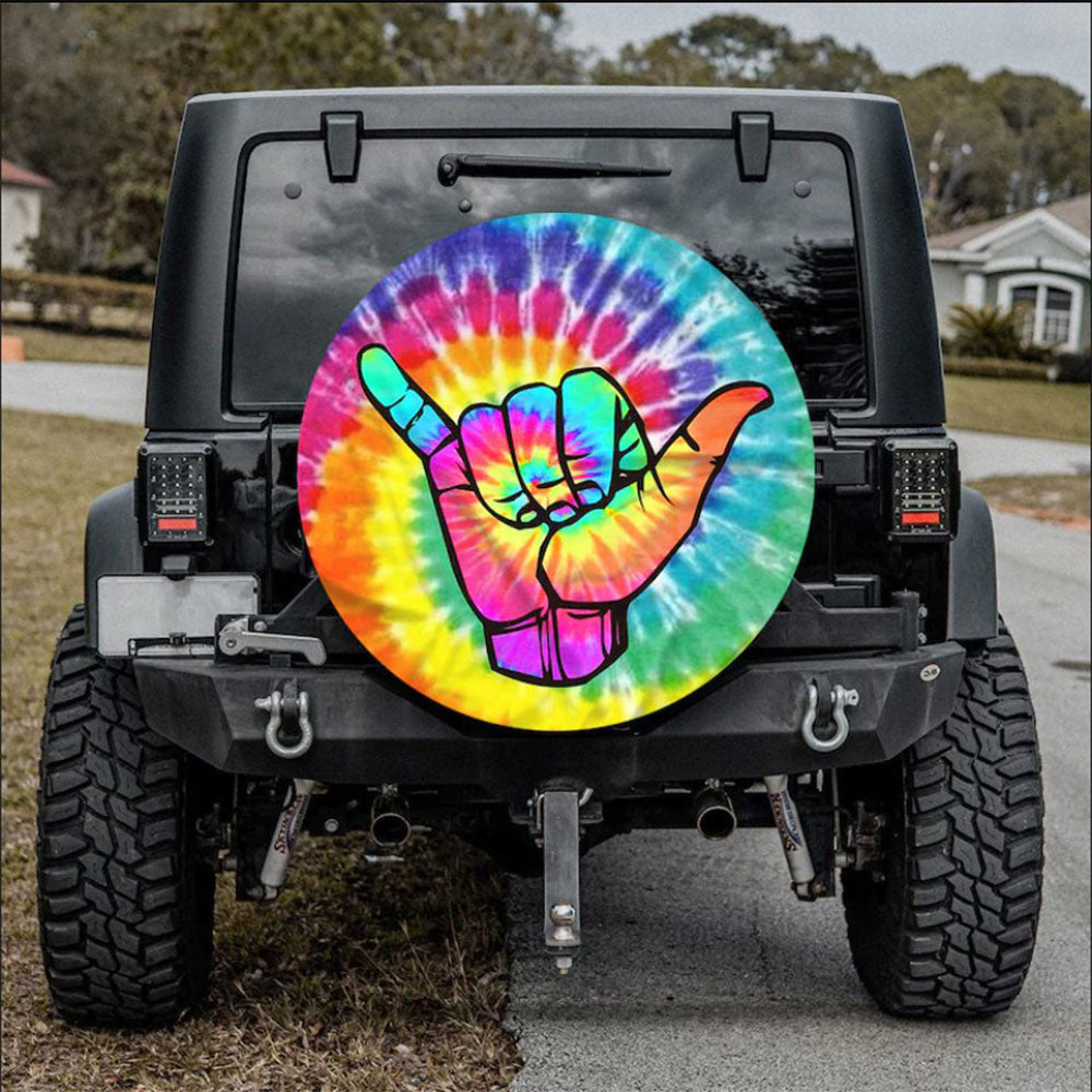 Tie Dye Shaka Car Spare Tire Cover