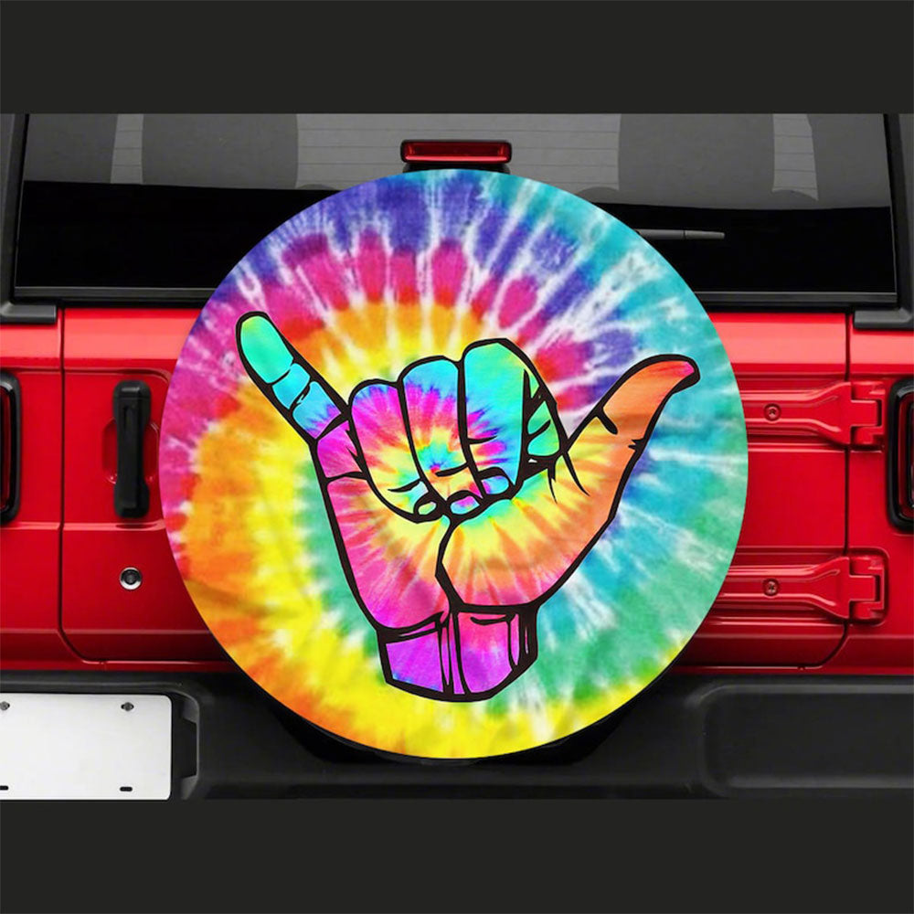Tie Dye Shaka Car Spare Tire Cover