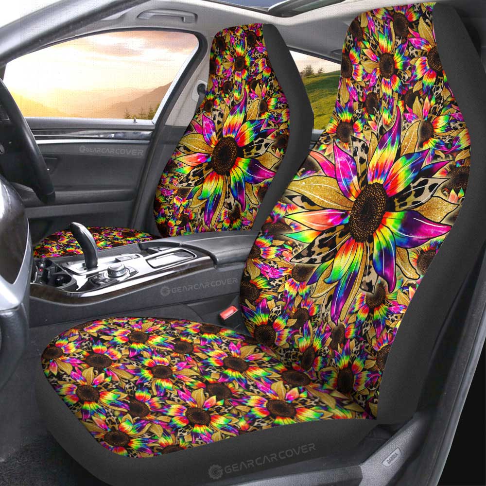 Tie Dye Sunflower Car Seat Covers Custom Car Accessories