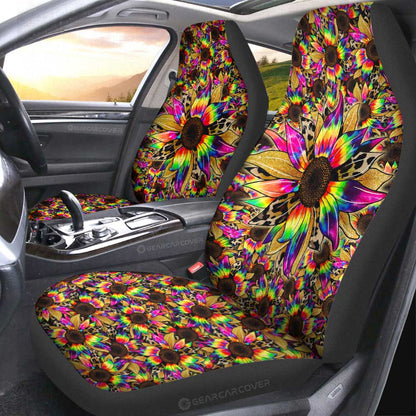 Tie Dye Sunflower Car Seat Covers Custom Car Accessories