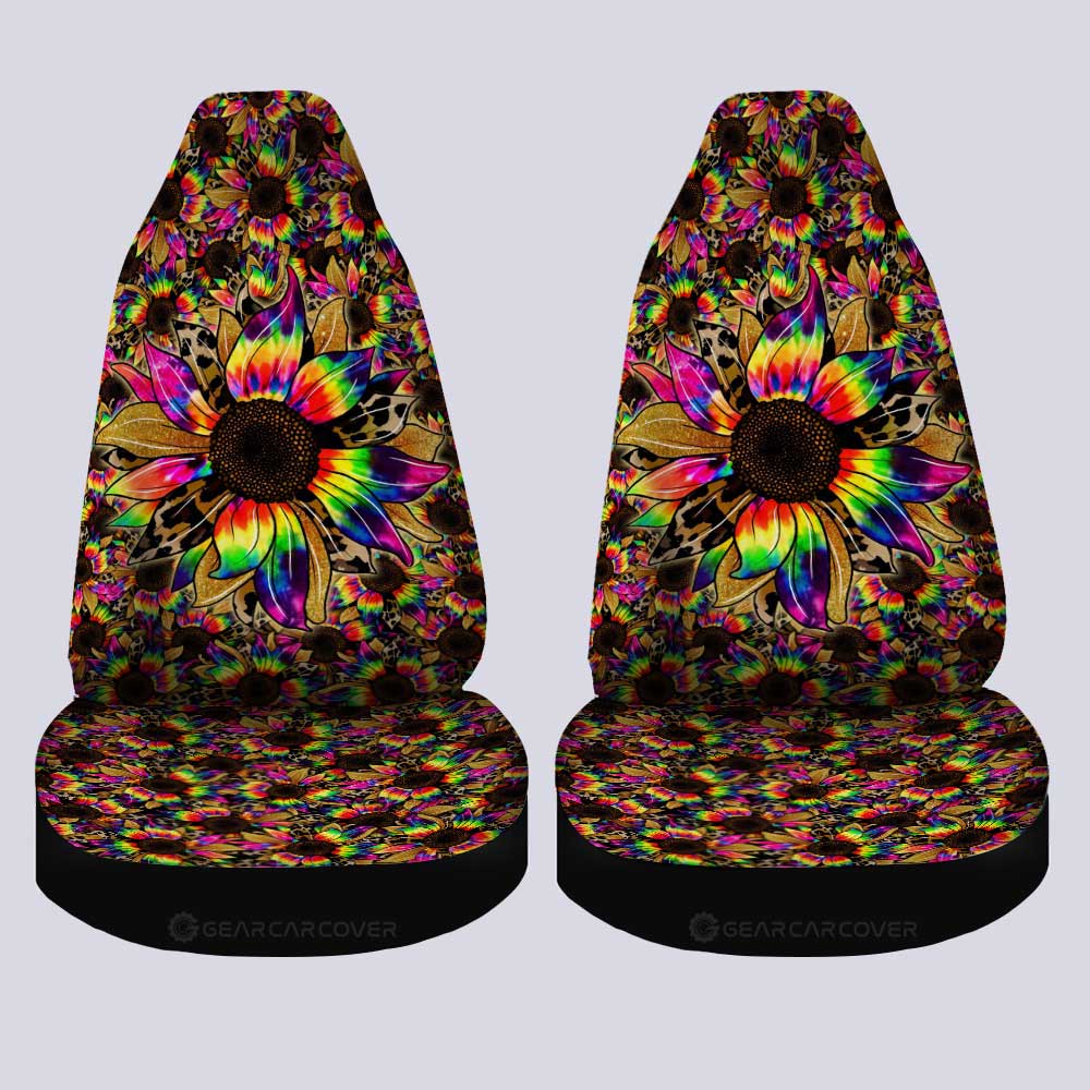 Tie Dye Sunflower Car Seat Covers Custom Car Accessories