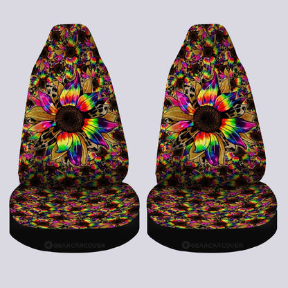Tie Dye Sunflower Car Seat Covers Custom Car Accessories