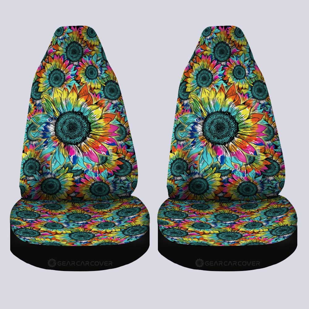 Tie Dye Sunflower Car Seat Covers Custom