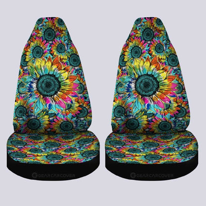 Tie Dye Sunflower Car Seat Covers Custom