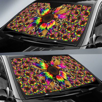 Tie Dye Sunflower Car Sunshade Custom Car Accessories