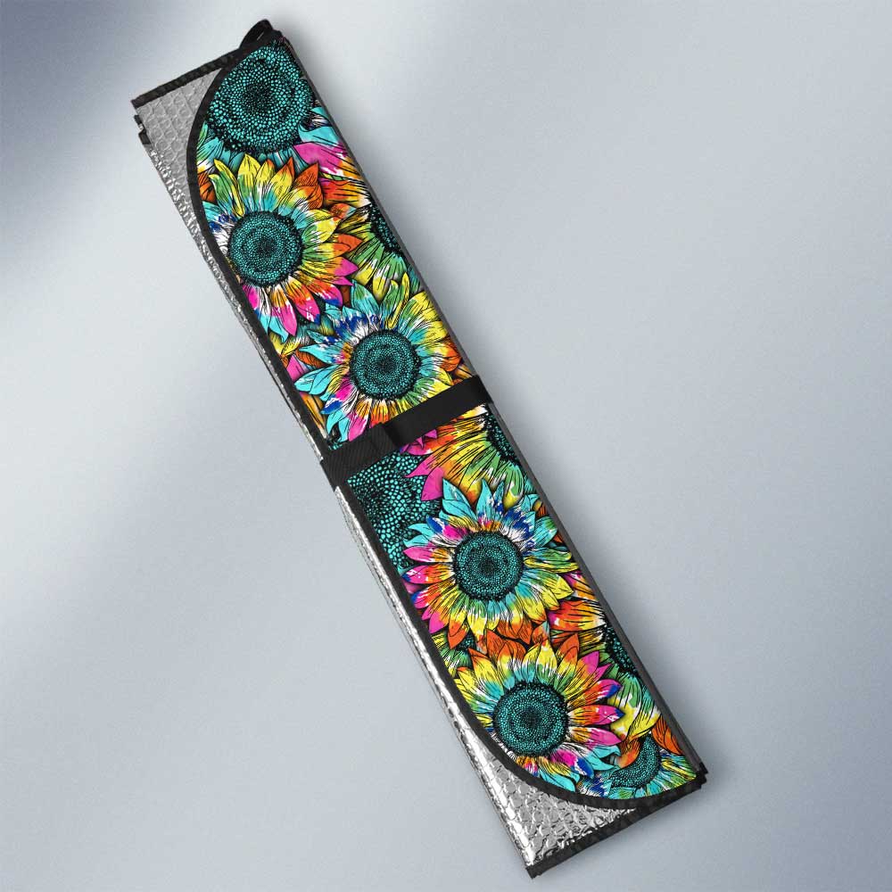 Tie Dye Sunflower Car Sunshade Custom Car Decoration