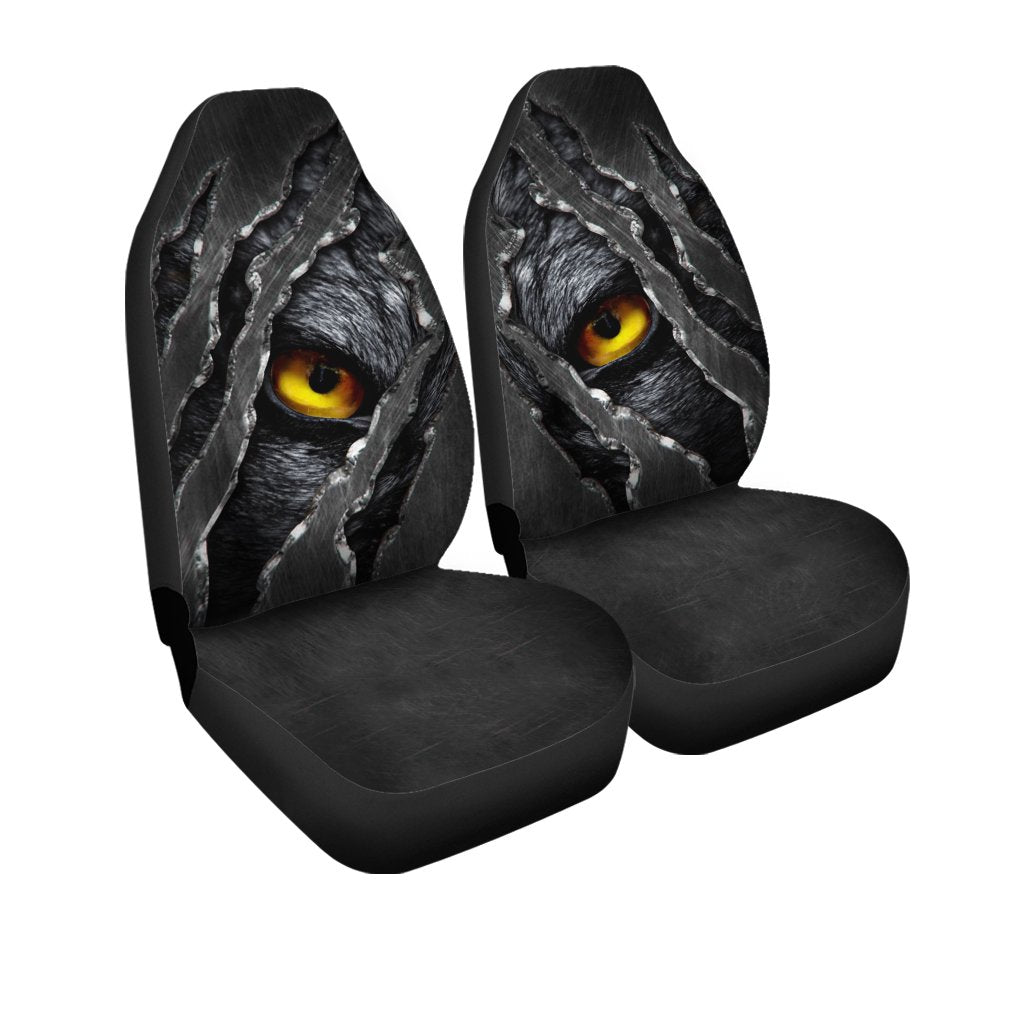 Tiger Car Seat Covers Custom Yellow Eyes Cool Car Accessories