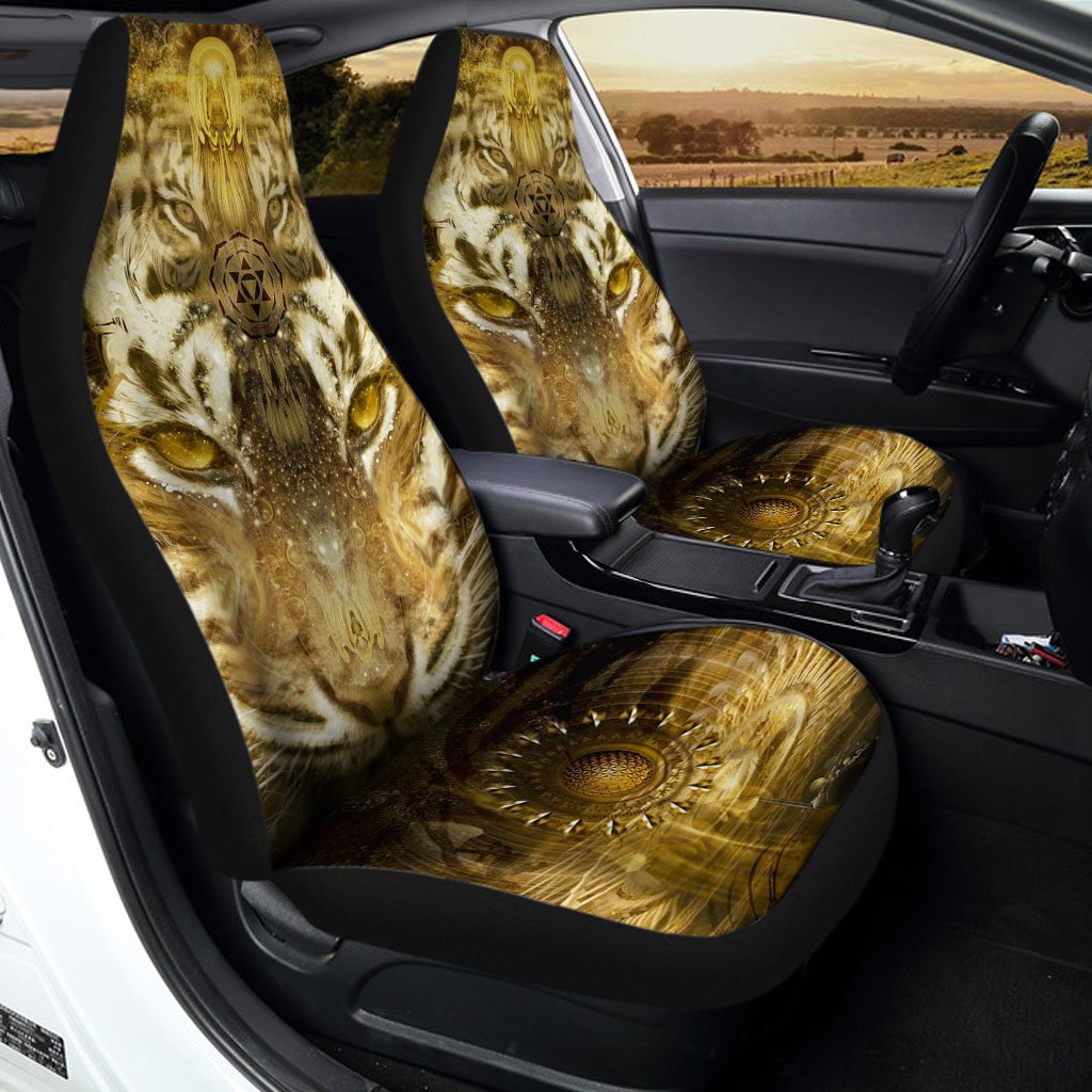 Tiger Face Car Seat Covers Custom Wild Animal Car Accessories