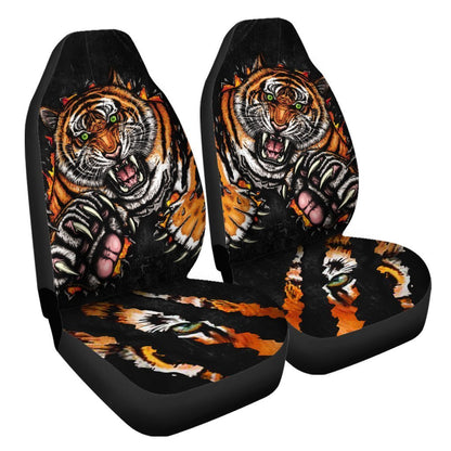 Tiger Fight Car Seat Covers Custom Wild Animal Tiger Car Accessories