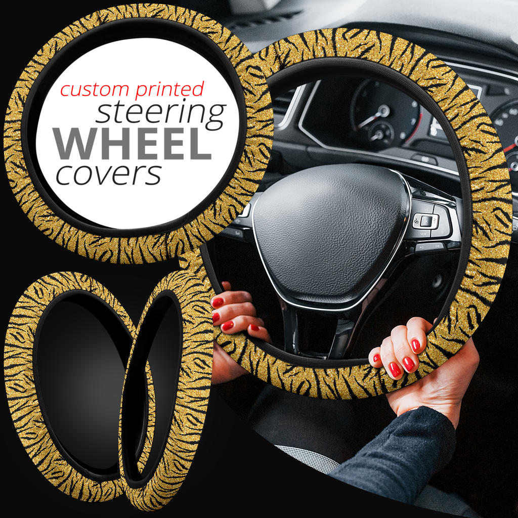 Tiger Golden Premium Car Steering Wheel Cover