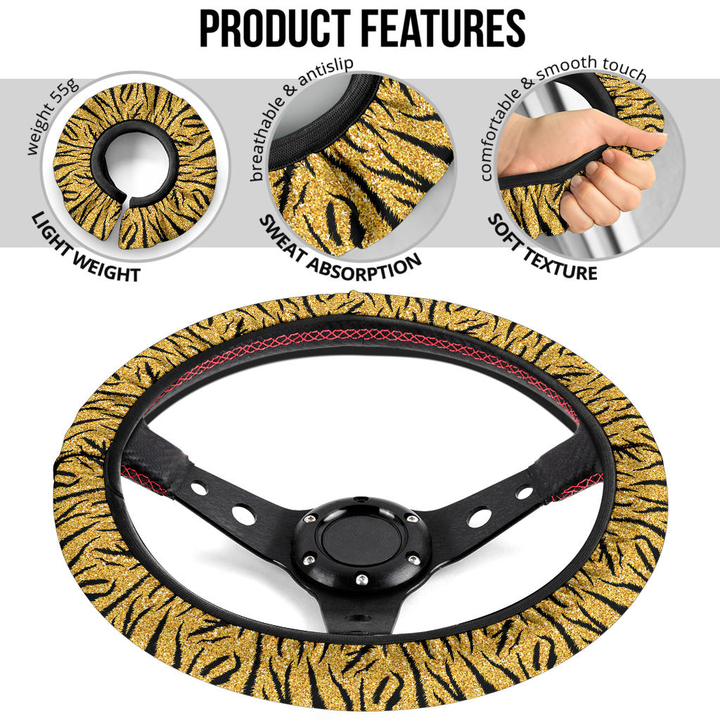 Tiger Golden Premium Car Steering Wheel Cover