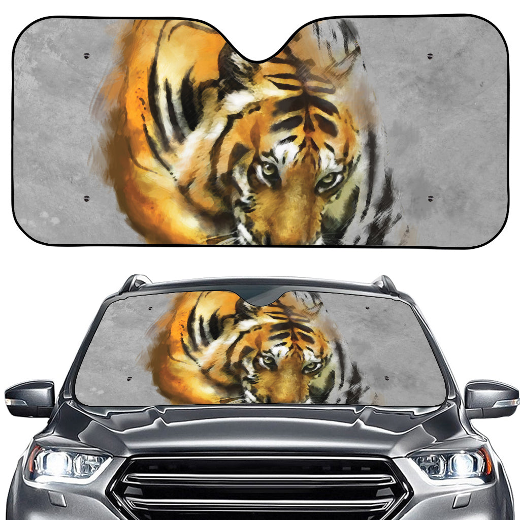 Tiger Painting Print Car Windshield Sun Shade
