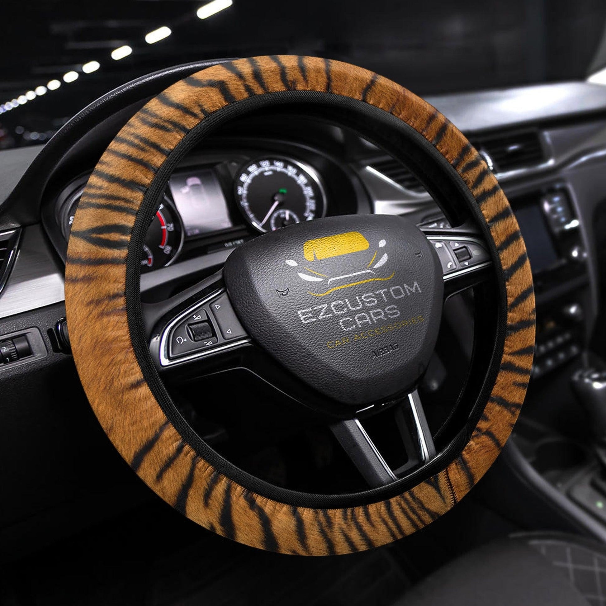 Tiger Skin Anime Steering Wheel Cover Custom Animal Car Accessories