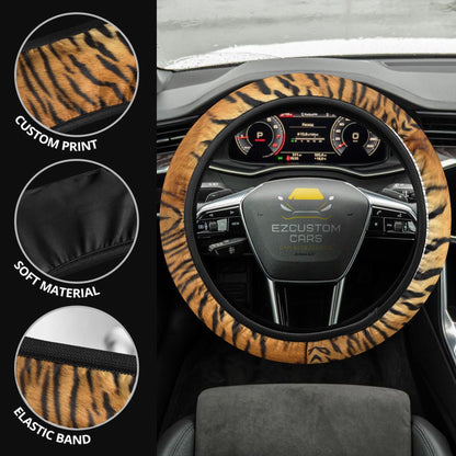 Tiger Skin Anime Steering Wheel Cover Custom Animal Car Accessories
