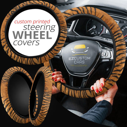 Tiger Skin Anime Steering Wheel Cover Custom Animal Car Accessories