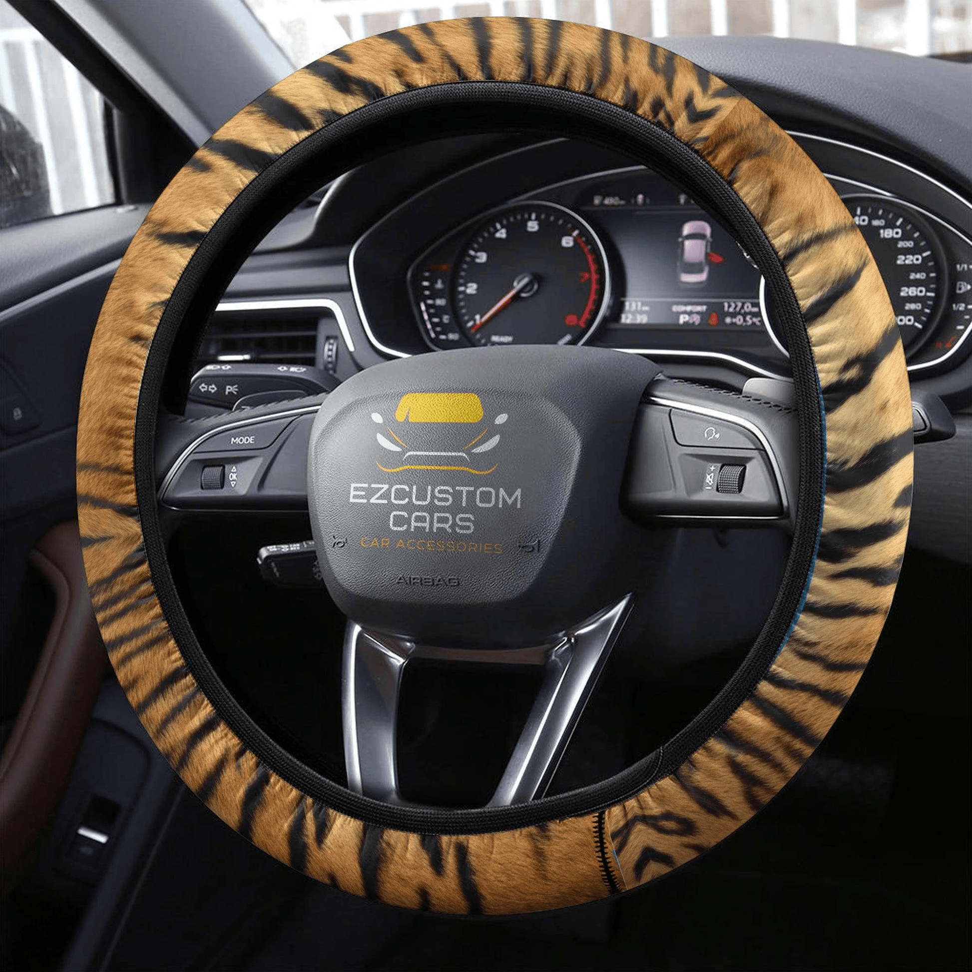 Tiger Skin Anime Steering Wheel Cover Custom Animal Car Accessories