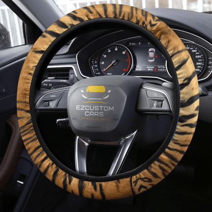 Tiger Skin Anime Steering Wheel Cover Custom Animal Car Accessories