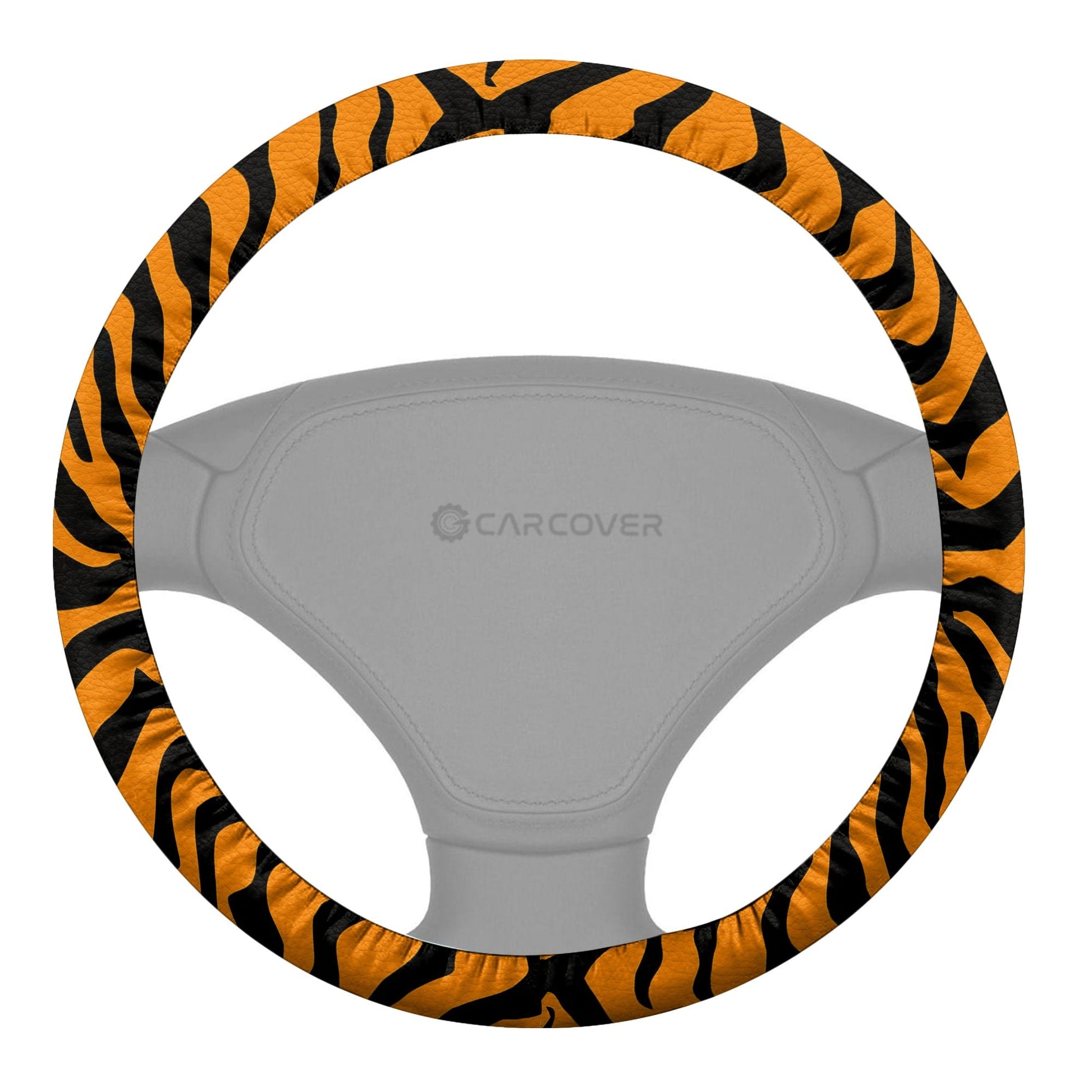 Tiger Skin Steering Wheel Cover Custom Animal Skin Printed Car Interior Accessories