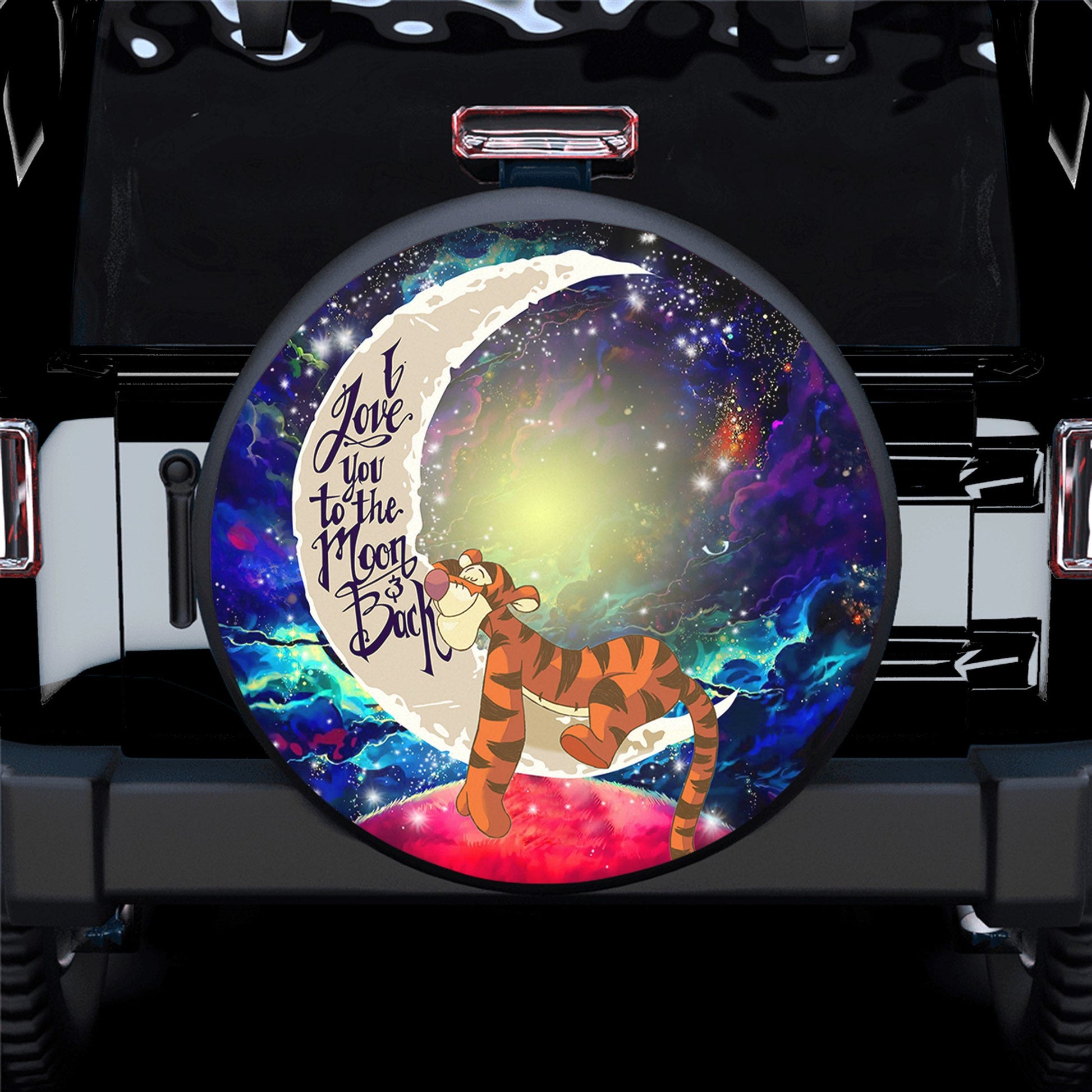 Tiger Winnie The Pooh Love You To The Moon Galaxy Spare Tire Cover