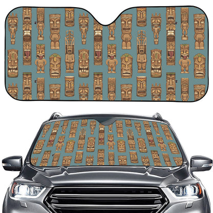 Tiki Totem Pattern Print Car Windshield Sun Shade