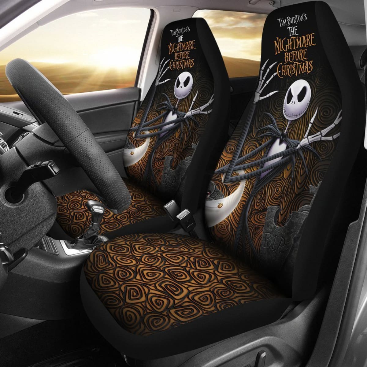Tim Burton'S The Nightmare Before Christmas Jack Car Seat Covers Lt03 Universal Fit 225721