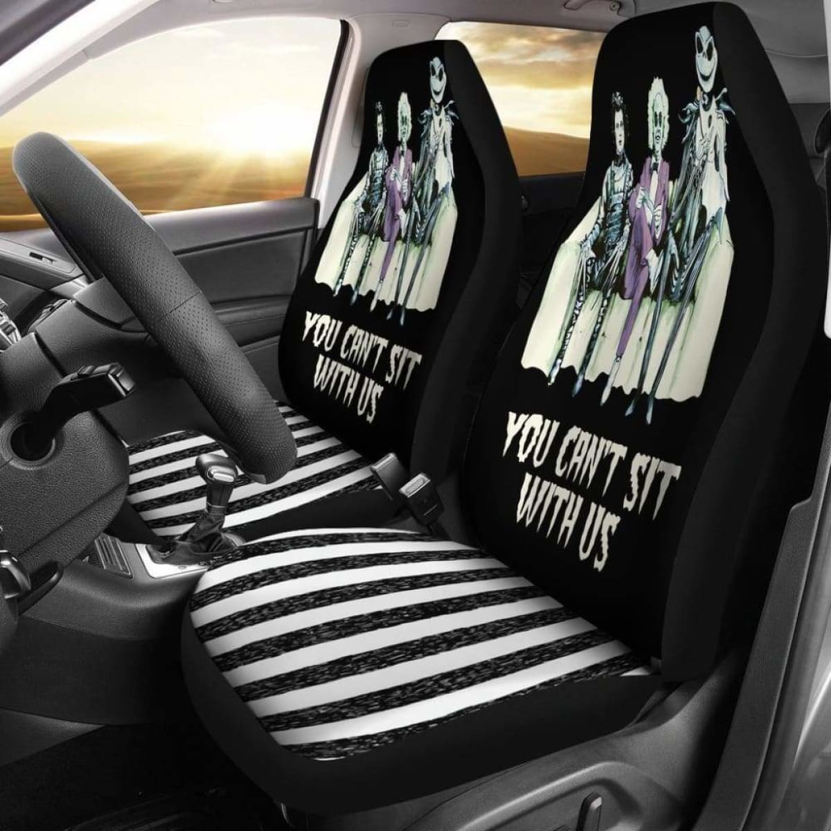 Tim Burton U Can'T Sit With Us Car Seat Covers Universal Fit 051012