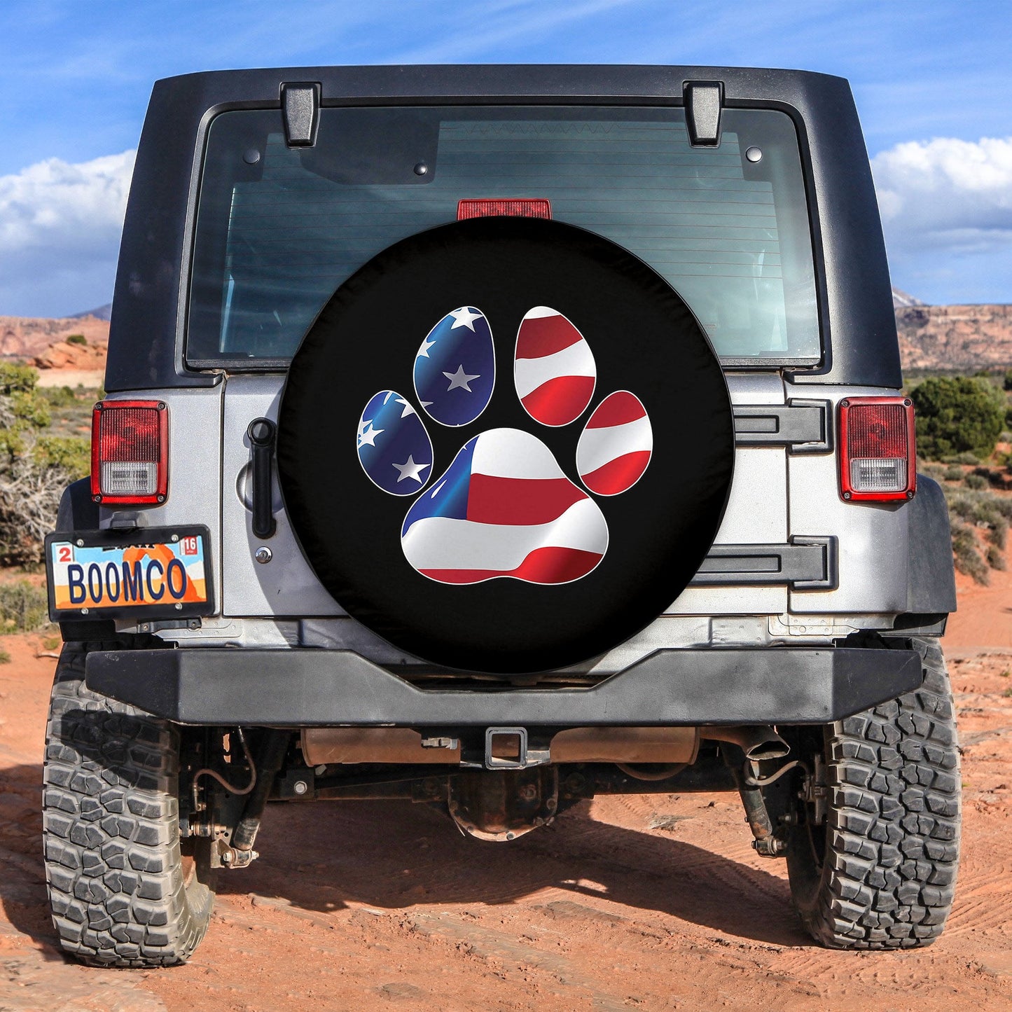 Tire Cover Central Paws US American Flag Spare Tire Cover