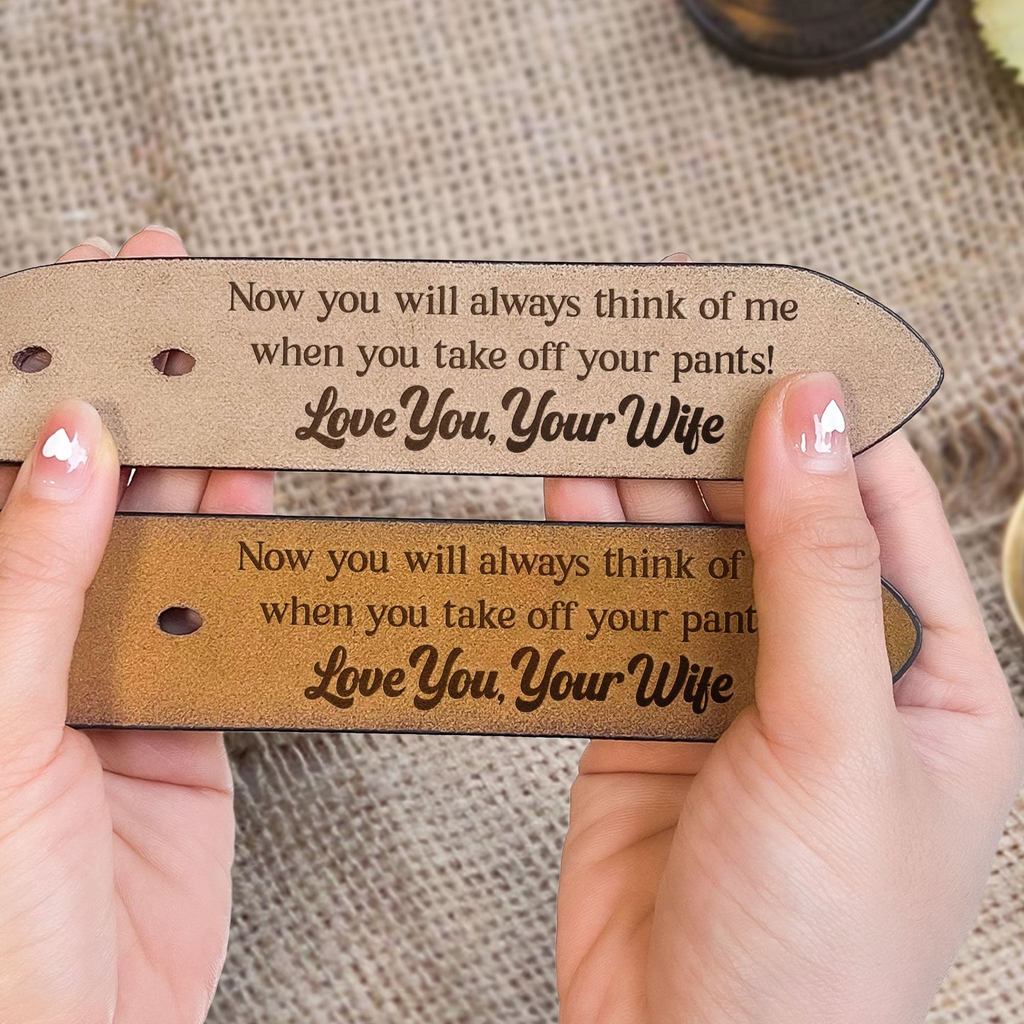 To Husband Boyfriend Valentines Father's Day Gift - Personalized Engraved Leather Belt