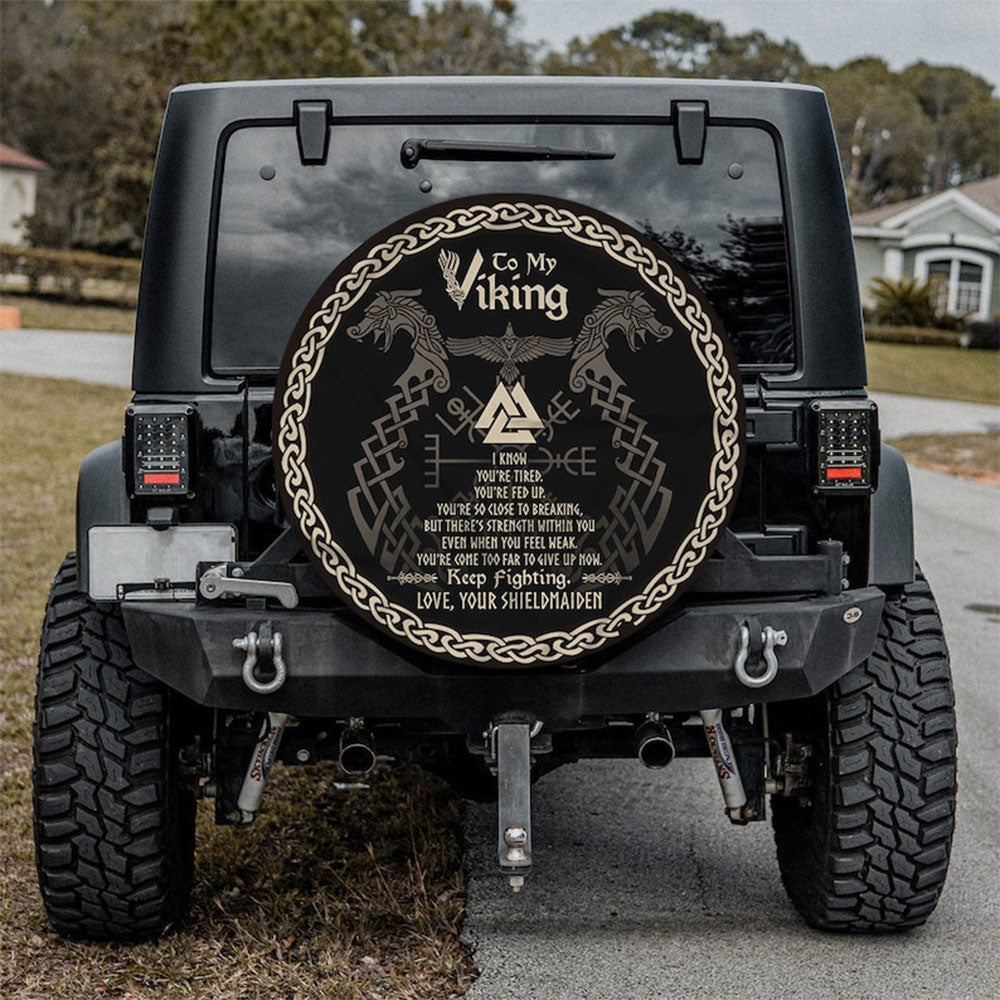 To My Viking Car Spare Tire Cover