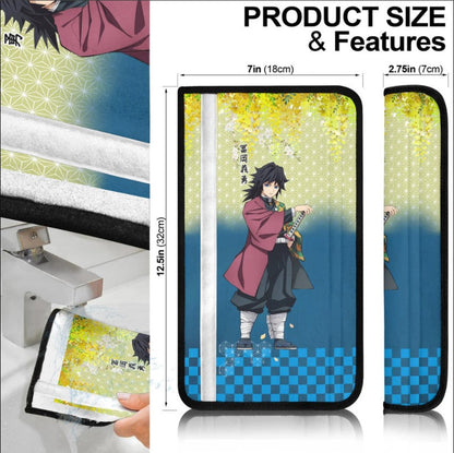 Tomioka Giyuu Demon Slayers Anime Car Seat Belt Cover Custom Car Accessories