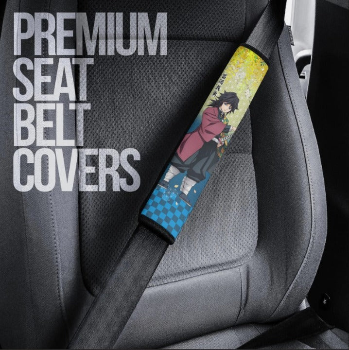 Tomioka Giyuu Demon Slayers Anime Car Seat Belt Cover Custom Car Accessories