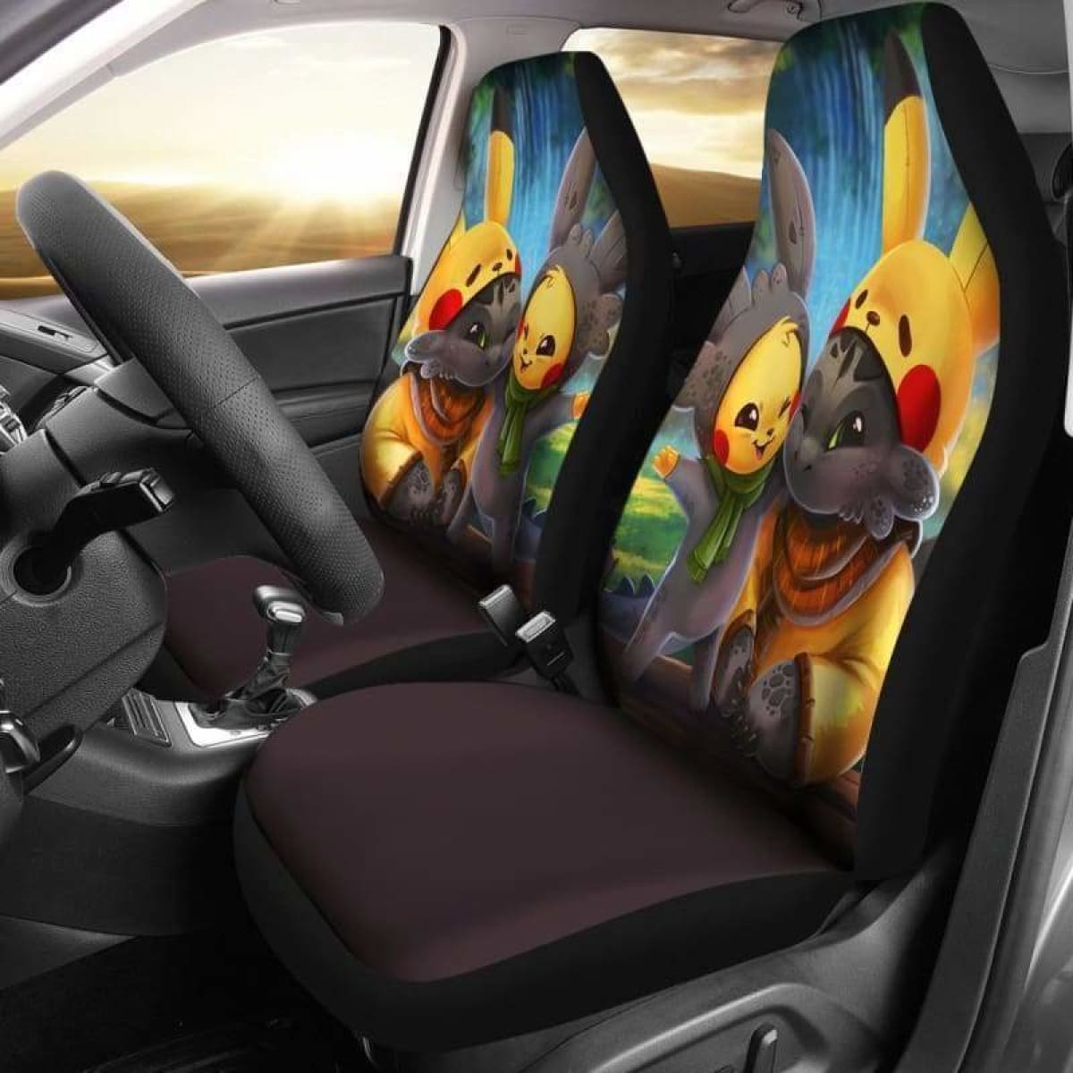 Toothless And Pikachu How To Train Your Dragon Car Seat Covers Universal Fit 051312