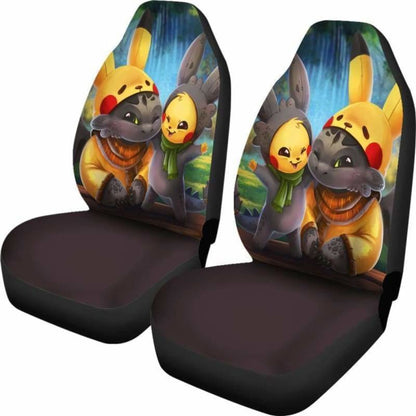 Toothless And Pikachu How To Train Your Dragon Car Seat Covers Universal Fit 051312