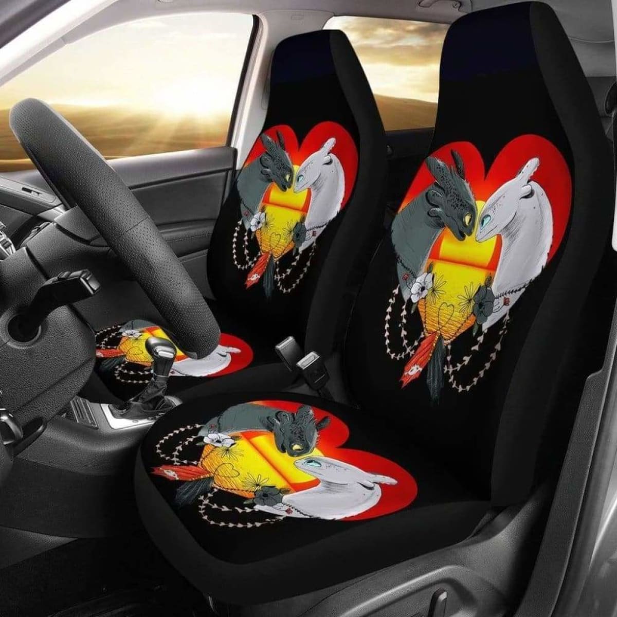 Toothless And The Light Fury Car Seat Covers 1 Universal Fit 051012