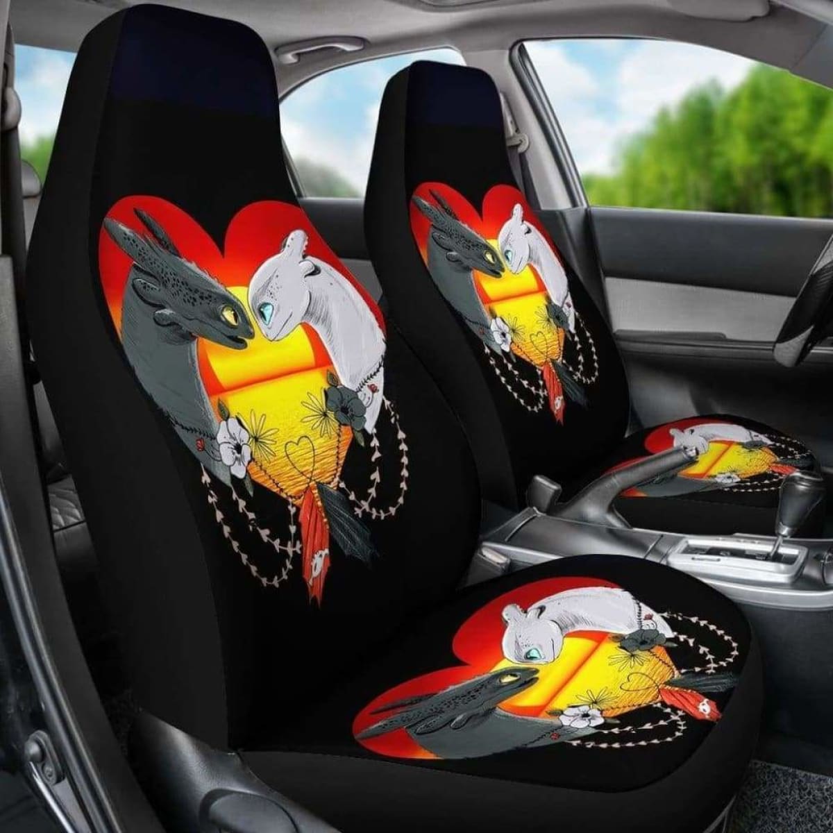 Toothless And The Light Fury Car Seat Covers 1 Universal Fit 051012