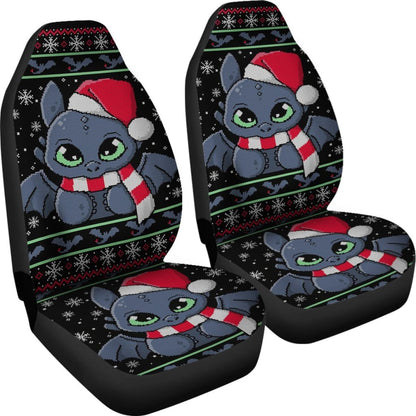 Toothless Christmas Fan Art Car Seat Cover Universal Fit 210212