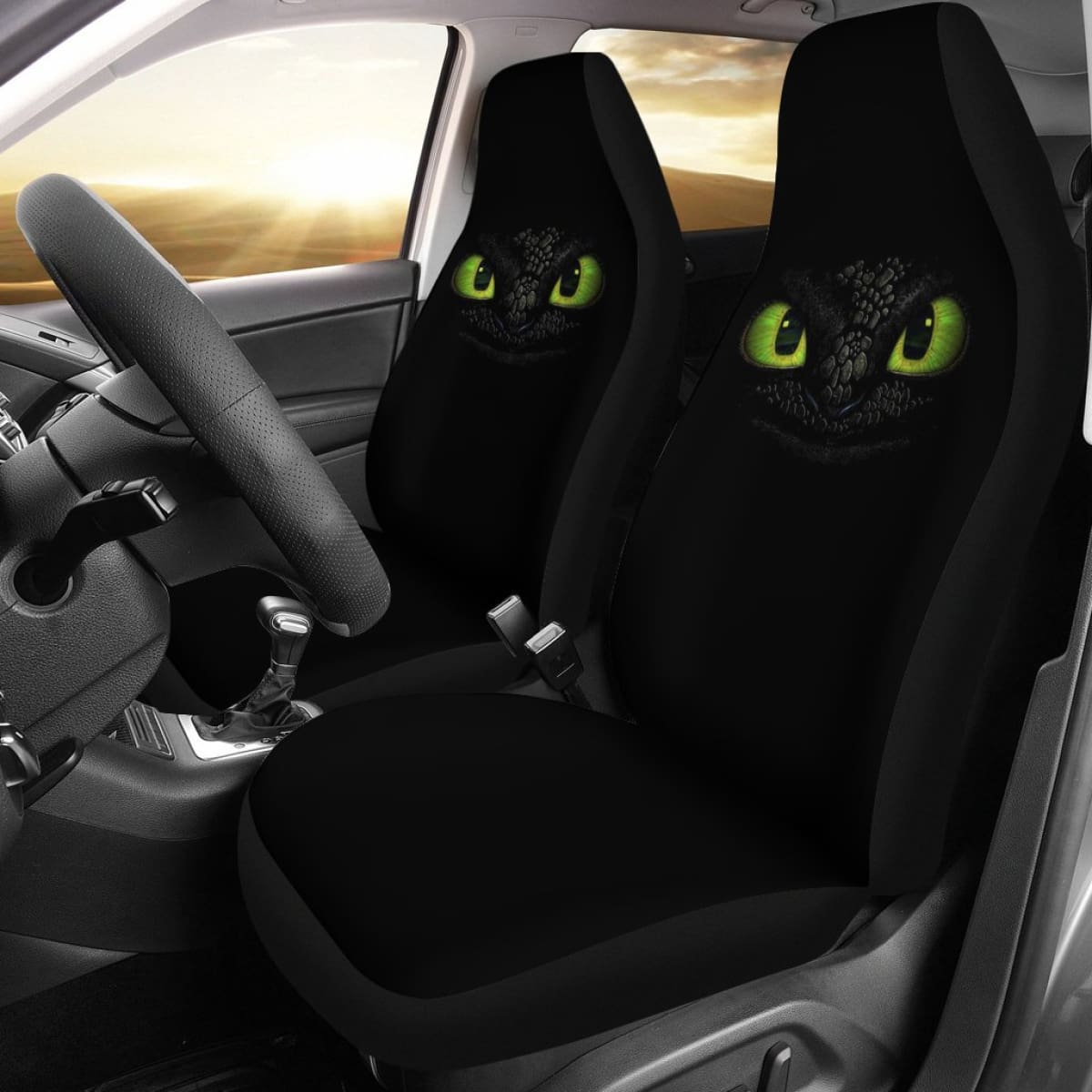 Toothless Eyes Night Car Seat Covers Cartoon Fan Gift H200217 Universal Fit 225311