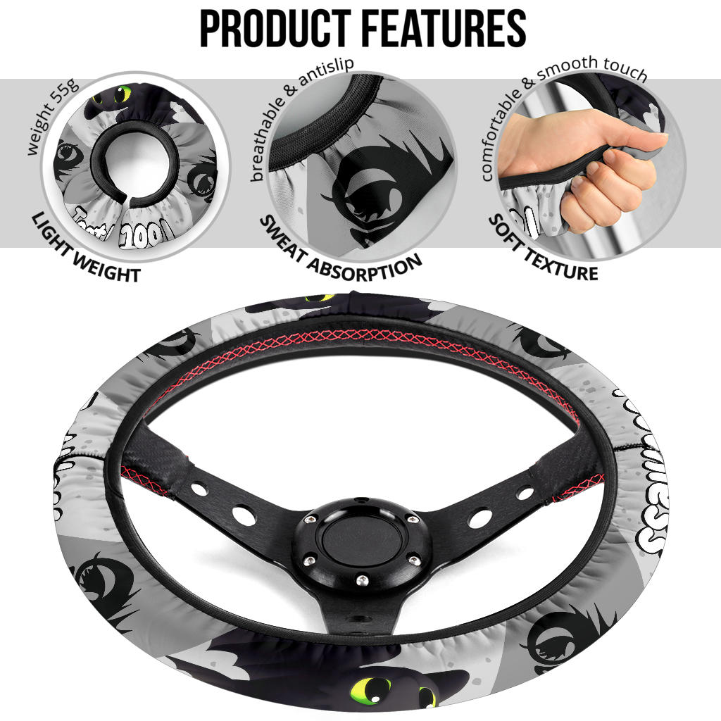 Toothless How To Train Your Dragon Car Steering Wheel Cover