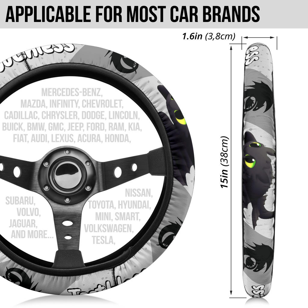 Toothless How To Train Your Dragon Car Steering Wheel Cover