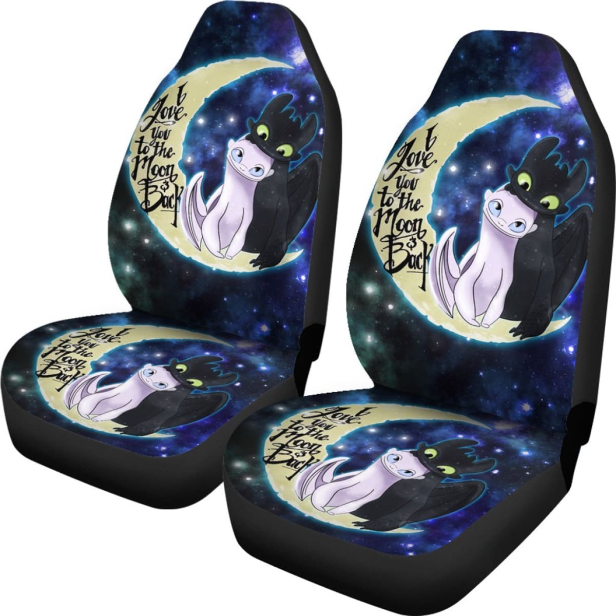 Toothless & Light Fury Car Seat Covers Cartoon Fan Gift H041420 Universal Fit 084218