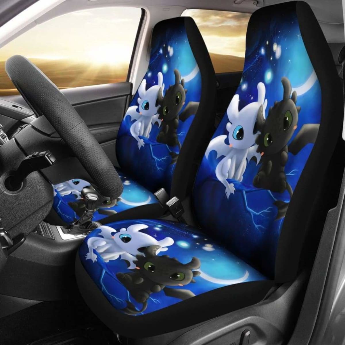 Toothless Night Fury Vs Light Fury Car Seat Covers Universal Fit 051012