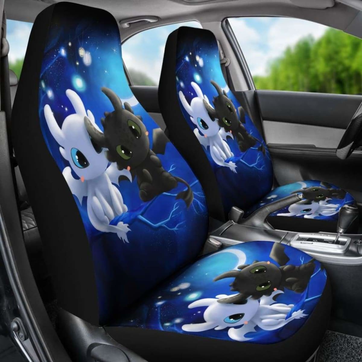 Toothless Night Fury Vs Light Fury Car Seat Covers Universal Fit 051012